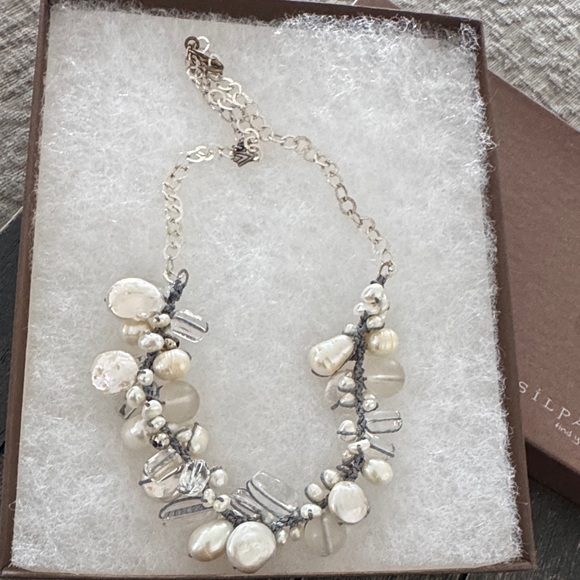 Silpada Effervescent Sterling Silver Pearl, Quartz & Glass Necklace N2189 - Picture 8 of 10